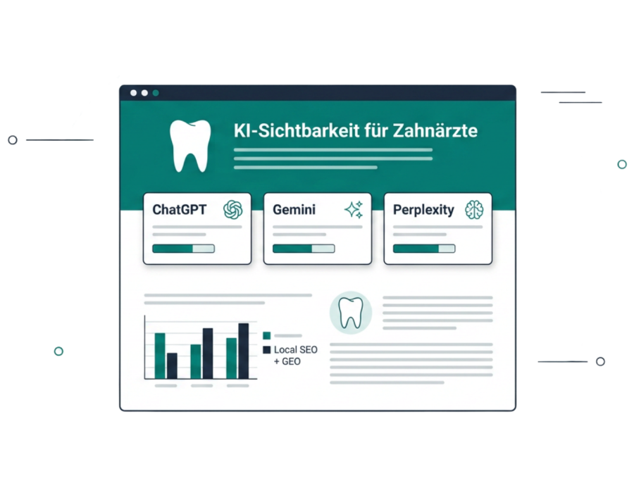 Illustration einer KI-Sichtbarkeits-Analyse