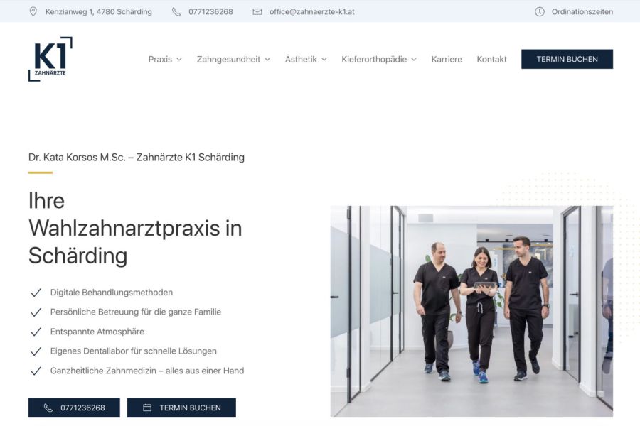 Website-Referenz zahnaerzte-k1.at